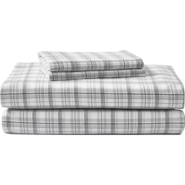 imageEddie Bauer  Queen Sheets Cotton Flannel Bedding Set Brushed for Extra Softness Cozy Home Decor Elk Grove Silver QueenBeacon Hill Ivory King Sheet Set