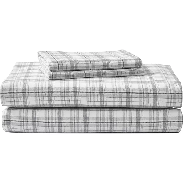 imageEddie Bauer  Queen Sheets Cotton Flannel Bedding Set Brushed for Extra Softness Cozy Home Decor Elk Grove Silver QueenBeacon Hill Ivory King Sheet Set  Sheet Set