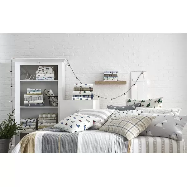 imageEddie Bauer  Queen Sheets Cotton Flannel Bedding Set Brushed for Extra Softness Cozy Home Decor Elk Grove Silver QueenBeacon Hill Ivory Twin Sheet Set