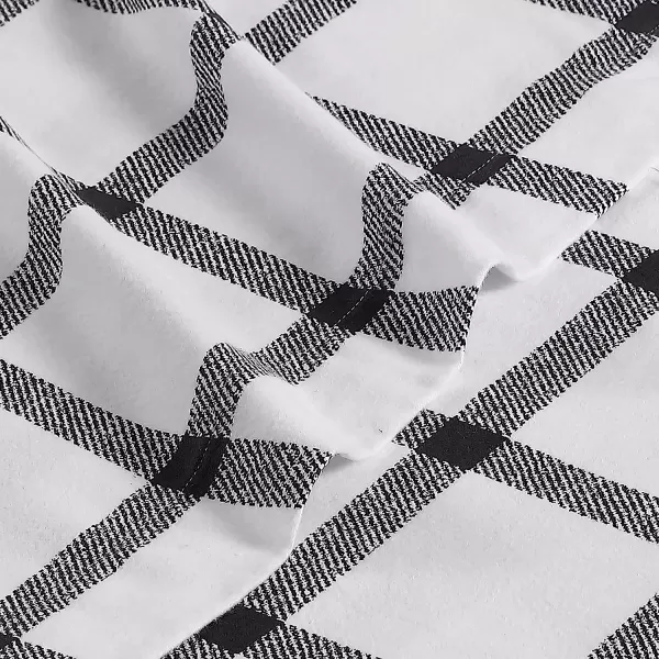imageEddie Bauer  Queen Sheets Cotton Flannel Bedding Set Brushed for Extra Softness Cozy Home Decor Elk Grove Silver QueenBunkhouse Plaid CharcoalWhite Full Sheet Set