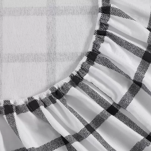 imageEddie Bauer  Queen Sheets Cotton Flannel Bedding Set Brushed for Extra Softness Cozy Home Decor Elk Grove Silver QueenBunkhouse Plaid CharcoalWhite King Sheet Set