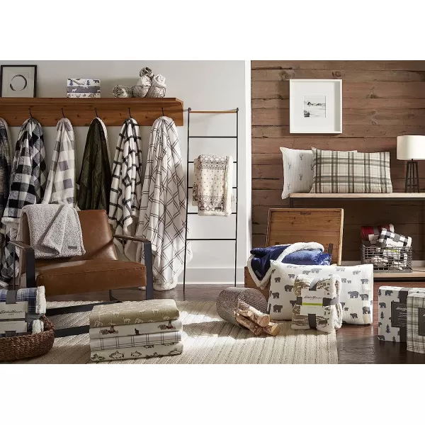 imageEddie Bauer  Queen Sheets Cotton Flannel Bedding Set Brushed for Extra Softness Cozy Home Decor Elk Grove Silver QueenBunkhouse Plaid CharcoalWhite Twin Sheet Set