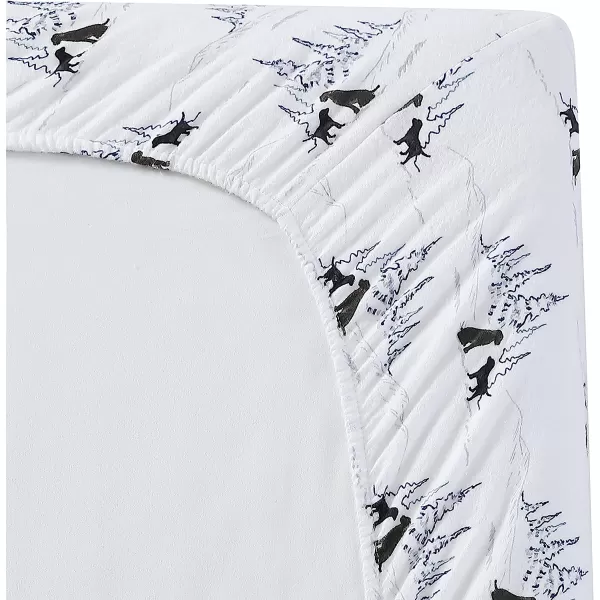 imageEddie Bauer  Queen Sheets Cotton Flannel Bedding Set Brushed for Extra Softness Cozy Home Decor Elk Grove Silver QueenDog Friends White King Sheet Set