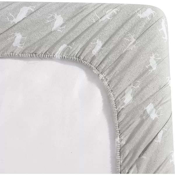 imageEddie Bauer  Queen Sheets Cotton Flannel Bedding Set Brushed for Extra Softness Cozy Home Decor Elk Grove Silver QueenElk Grove Silver Queen Sheet Set