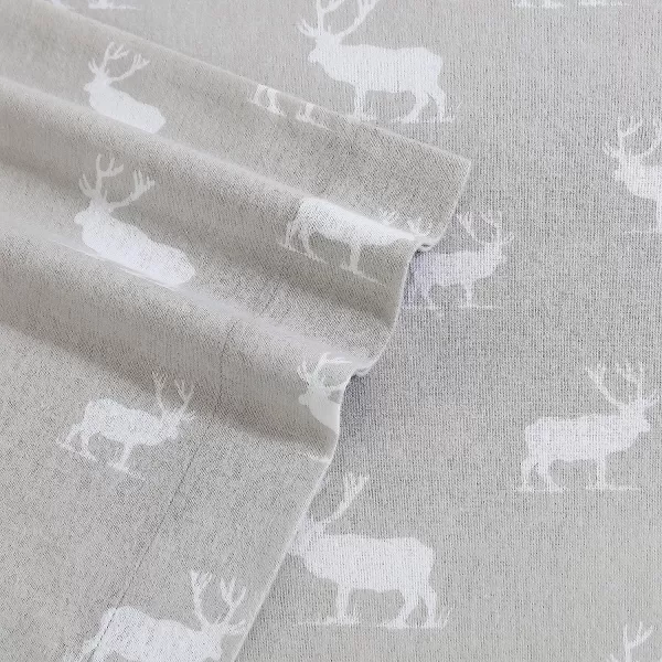 imageEddie Bauer  Queen Sheets Cotton Flannel Bedding Set Brushed for Extra Softness Cozy Home Decor Elk Grove Silver QueenElk Grove Silver Queen Sheet Set