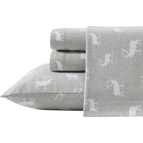 imageEddie Bauer  Queen Sheets Cotton Flannel Bedding Set Brushed for Extra Softness Cozy Home Decor Elk Grove Silver QueenElk Grove Silver Twin Sheet Set