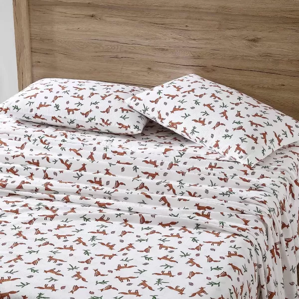 imageEddie Bauer  Queen Sheets Cotton Flannel Bedding Set Brushed for Extra Softness Cozy Home Decor Elk Grove Silver QueenFox Trail Orange King Sheet Set
