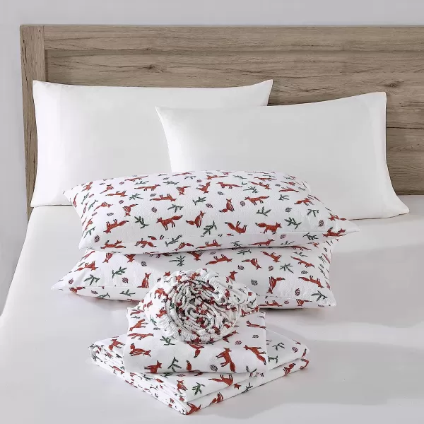 imageEddie Bauer  Queen Sheets Cotton Flannel Bedding Set Brushed for Extra Softness Cozy Home Decor Elk Grove Silver QueenFox Trail Orange Twin Sheet Set
