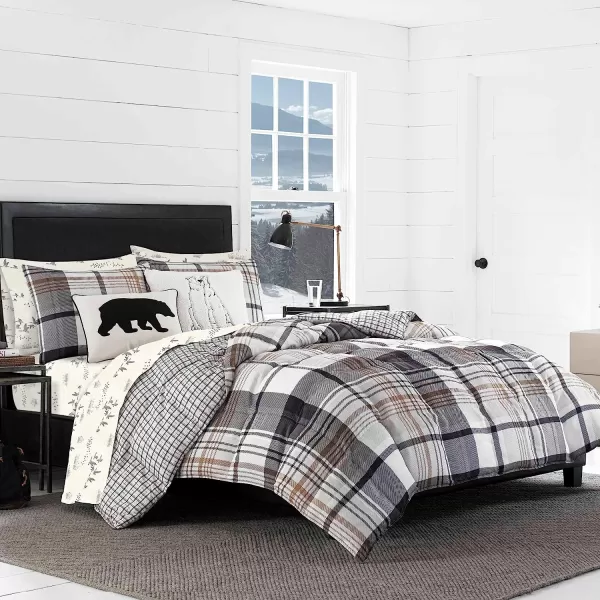 imageEddie Bauer  Queen Sheets Cotton Flannel Bedding Set Brushed for Extra Softness Cozy Home Decor Elk Grove Silver QueenGeese Meadow King US Standard Sheet Set