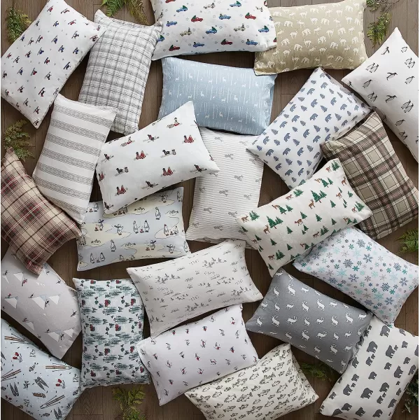 imageEddie Bauer  Queen Sheets Cotton Flannel Bedding Set Brushed for Extra Softness Cozy Home Decor Elk Grove Silver QueenGeese Meadow King US Standard Sheet Set