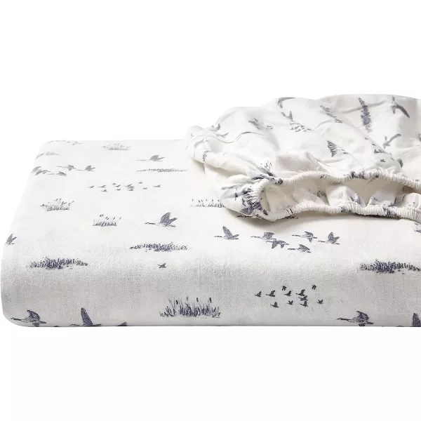 imageEddie Bauer  Queen Sheets Cotton Flannel Bedding Set Brushed for Extra Softness Cozy Home Decor Elk Grove Silver QueenGeese Meadow Queen Sheet Set