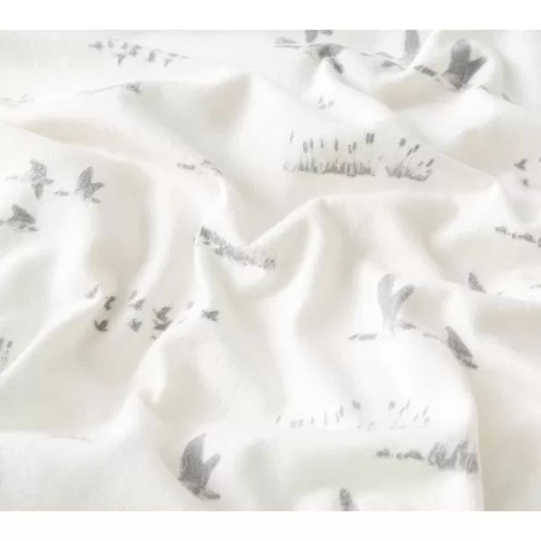 imageEddie Bauer  Queen Sheets Cotton Flannel Bedding Set Brushed for Extra Softness Cozy Home Decor Elk Grove Silver QueenGeese Meadow Queen Sheet Set