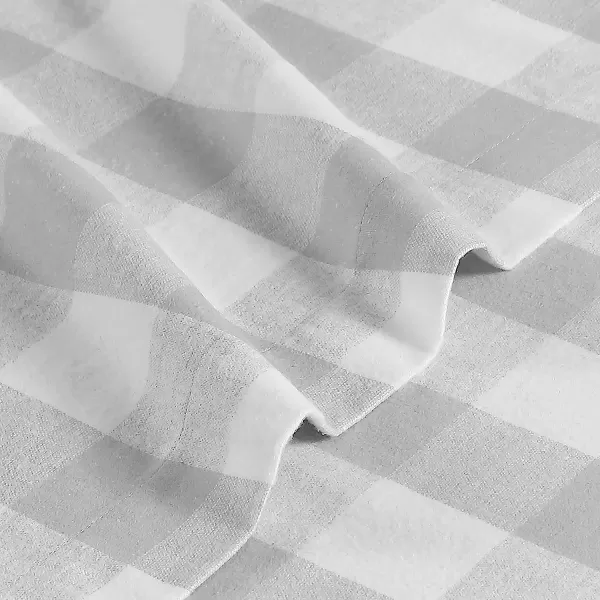 imageEddie Bauer  Queen Sheets Cotton Flannel Bedding Set Brushed for Extra Softness Cozy Home Decor Elk Grove Silver QueenLakehouse Plaid GreyWhite Queen Sheet Set