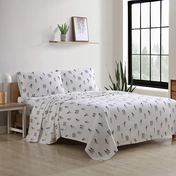 imageEddie Bauer  Queen Sheets Cotton Flannel Bedding Set Brushed for Extra Softness Cozy Home Decor Elk Grove Silver QueenRookeries King Sheet Set