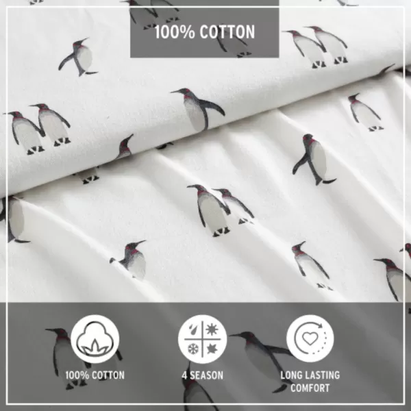 imageEddie Bauer  Queen Sheets Cotton Flannel Bedding Set Brushed for Extra Softness Cozy Home Decor Elk Grove Silver QueenRookeries King Sheet Set