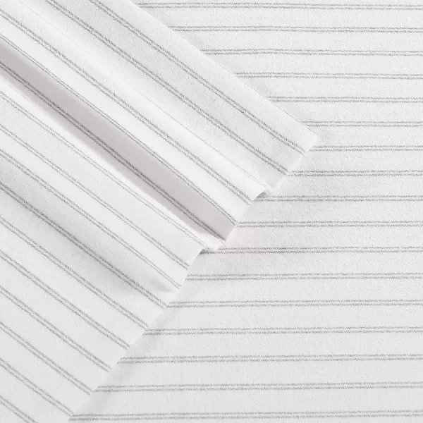 imageEddie Bauer  Queen Sheets Cotton Flannel Bedding Set Brushed for Extra Softness Cozy Home Decor Elk Grove Silver QueenTrail Stripe Queen Sheet Set