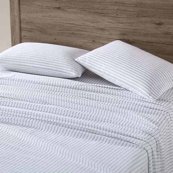 imageEddie Bauer  Queen Sheets Cotton Flannel Bedding Set Brushed for Extra Softness Cozy Home Decor Elk Grove Silver QueenTrail Stripe Twin Sheet Set