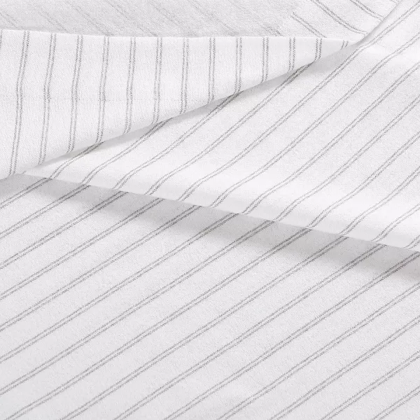 imageEddie Bauer  Queen Sheets Cotton Flannel Bedding Set Brushed for Extra Softness Cozy Home Decor Elk Grove Silver QueenTrail Stripe Twin Sheet Set