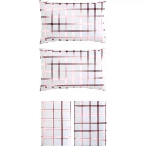 imageEddie Bauer  Queen Sheets Cotton Flannel Bedding Set Brushed for Extra Softness Cozy Home Decor Elk Grove Silver QueenWestridge Plaid Orange Full Sheet Set