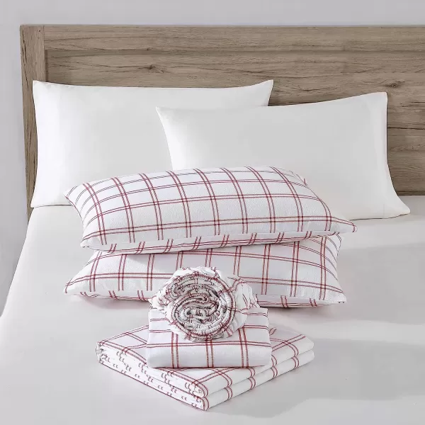 imageEddie Bauer  Queen Sheets Cotton Flannel Bedding Set Brushed for Extra Softness Cozy Home Decor Elk Grove Silver QueenWestridge Plaid Orange Full Sheet Set