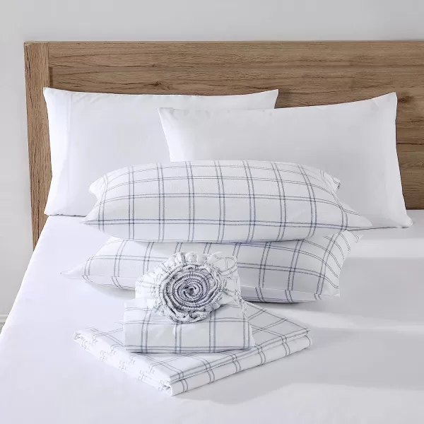 imageEddie Bauer  Queen Sheets Cotton Flannel Bedding Set Brushed for Extra Softness Cozy Home Decor Elk Grove Silver QueenWestridge Plaid Twin Sheet Set
