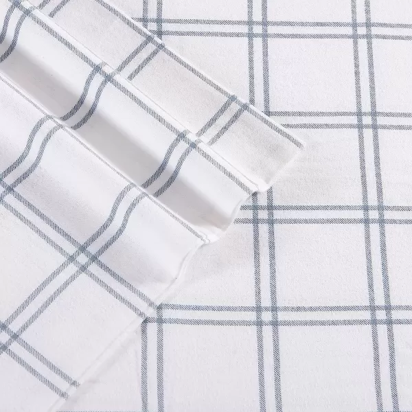 imageEddie Bauer  Queen Sheets Cotton Flannel Bedding Set Brushed for Extra Softness Cozy Home Decor Elk Grove Silver QueenWestridge Plaid Twin Sheet Set