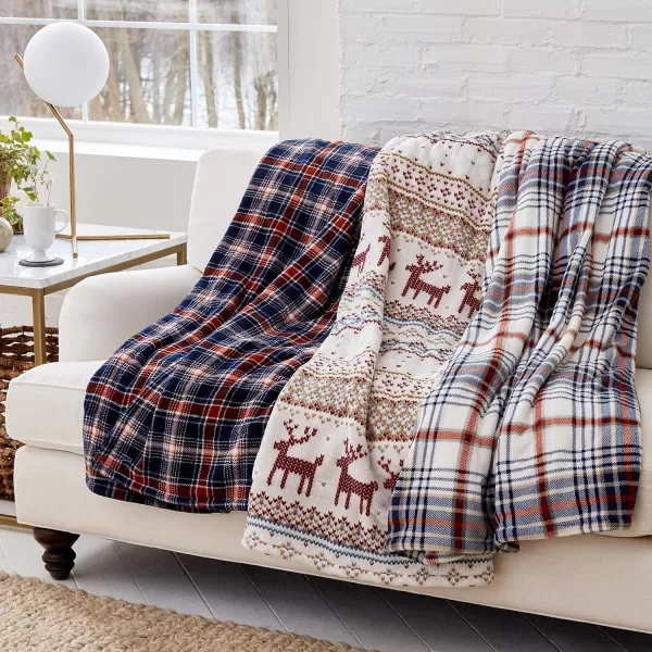 imageEddie Bauer  Smart Heated Electric Throw Blanket  Reversible Sherpa  Hands Free Control  WiFi Only 24GHz  Compatible with Alexa Google iOS Android  Glen Plaid NavyPlaid Blue