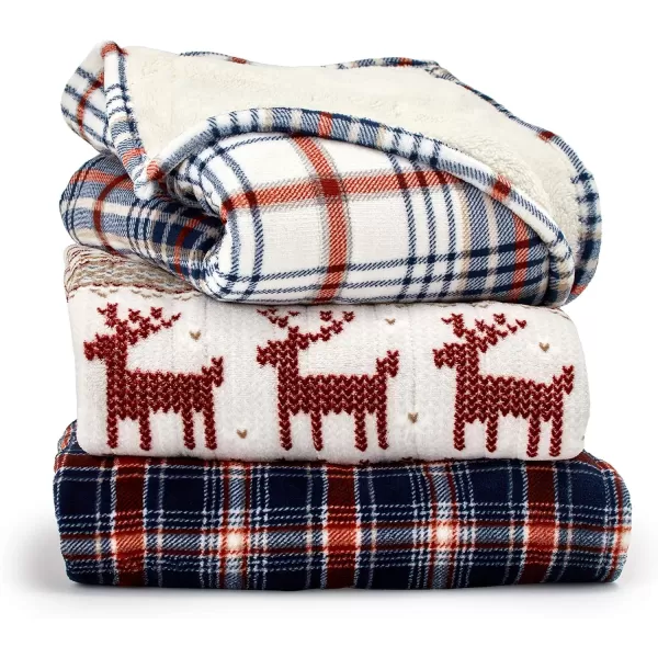 imageEddie Bauer  Smart Heated Electric Throw Blanket  Reversible Sherpa  Hands Free Control  WiFi Only 24GHz  Compatible with Alexa Google iOS Android  Glen Plaid NavyGlen Plaid Navy