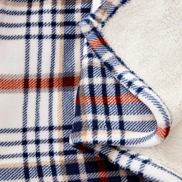imageEddie Bauer  Smart Heated Electric Throw Blanket  Reversible Sherpa  Hands Free Control  WiFi Only 24GHz  Compatible with Alexa Google iOS Android  Glen Plaid NavyPlaid Blue