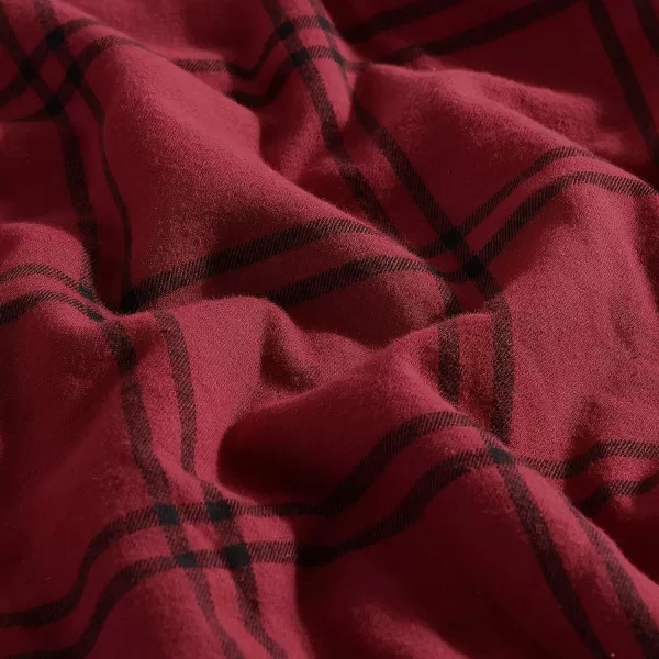 imageEddie Bauer  Throw Blanket Cotton Flannel Home Decor All Season Reversible Sherpa Bedding Kettle Falls GreyBlack ThrowThrow Kettle Falls Red