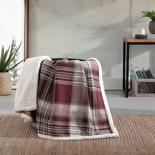 imageEddie Bauer  Throw Blanket Cotton Flannel Home Decor All Season Reversible Sherpa Bedding Twin Lakes Red ThrowEddie Bauer  Throw Blanket Cotton Flannel Home Decor All Season Reversible Sherpa Bedding Twin Lakes Red Throw