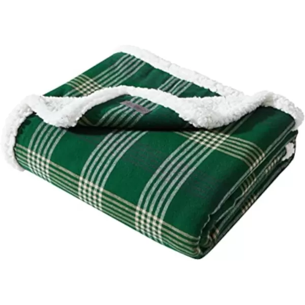 imageEddie Bauer  Throw Blanket Cotton Flannel Home Decor All Season Reversible Sherpa Bedding Union Bay Red ThrowUnion Bay Green