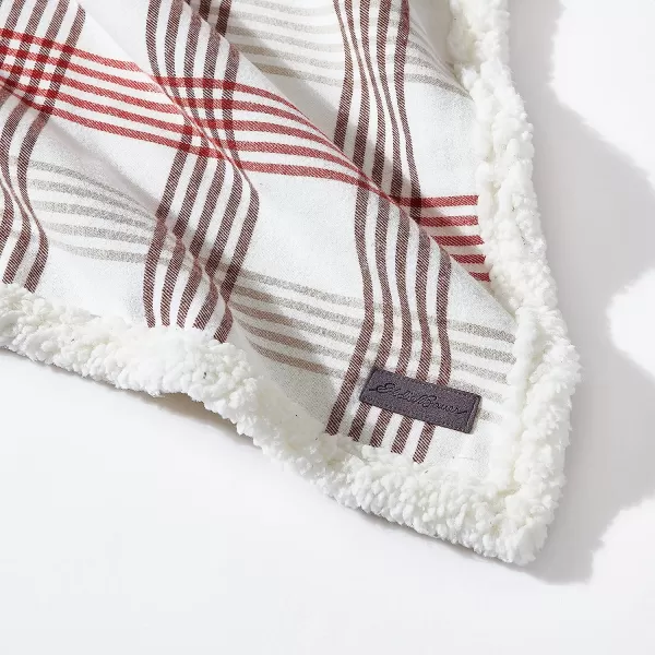 imageEddie Bauer  Throw Blanket Cotton Flannel Home Decor All Season Reversible Sherpa Bedding Union Bay Red ThrowUnion Bay Red