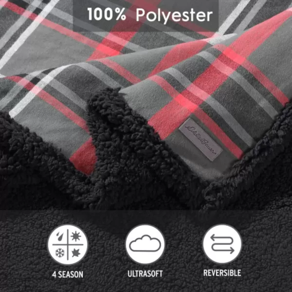 imageEddie Bauer  Throw Blanket Cotton Flannel Home Decor All Season Reversible Sherpa Bedding Winslow Charcoal ThrowEddie Bauer  Throw Blanket Cotton Flannel Home Decor All Season Reversible Sherpa Bedding Winslow Charcoal Throw