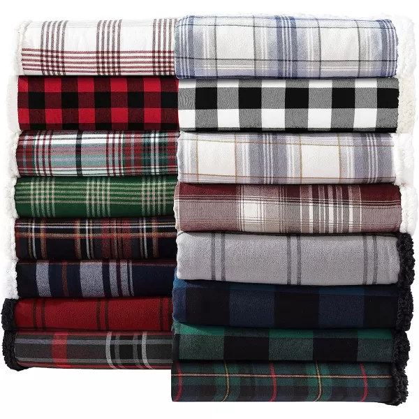 imageEddie Bauer  Throw Blanket Cotton Flannel Home Decor All Season Reversible Sherpa Bedding Winslow Charcoal ThrowEddie Bauer  Throw Blanket Cotton Flannel Home Decor All Season Reversible Sherpa Bedding Winslow Charcoal Throw