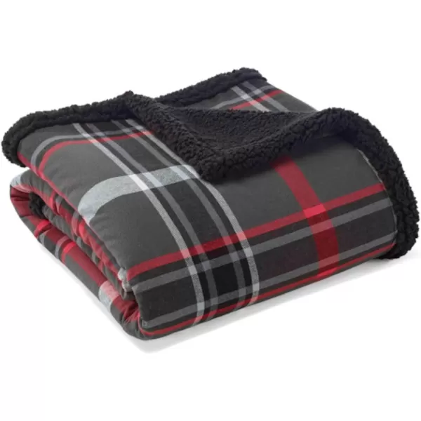 imageEddie Bauer  Throw Blanket Cotton Flannel Home Decor All Season Reversible Sherpa Bedding Winslow Charcoal ThrowEddie Bauer  Throw Blanket Cotton Flannel Home Decor All Season Reversible Sherpa Bedding Winslow Charcoal Throw