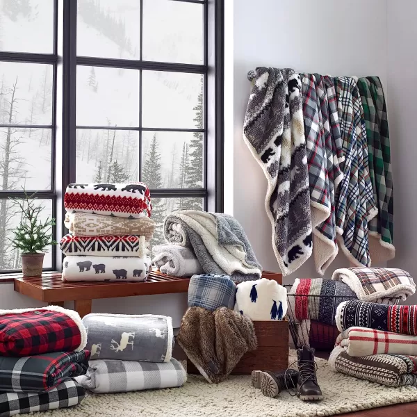 imageEddie Bauer  Throw Blanket Cotton Flannel Home Decor All Season Reversible Sherpa Bedding Winslow Charcoal ThrowEddie Bauer  Throw Blanket Cotton Flannel Home Decor All Season Reversible Sherpa Bedding Winslow Charcoal Throw