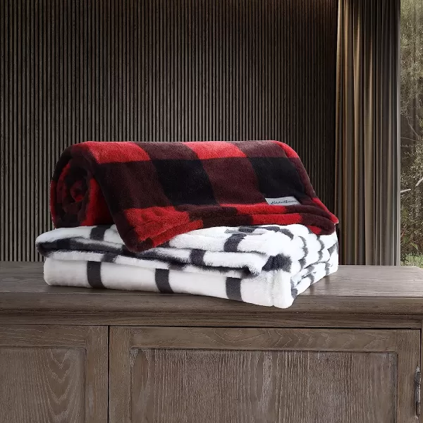 imageEddie Bauer  Throw Blanket Faux Fur Reversible Bedding Buffalo Plaid Home Decor for All Seasons RedBlack ThrowEddie Bauer  Throw Blanket Faux Fur Reversible Bedding Buffalo Plaid Home Decor for All Seasons RedBlack Throw
