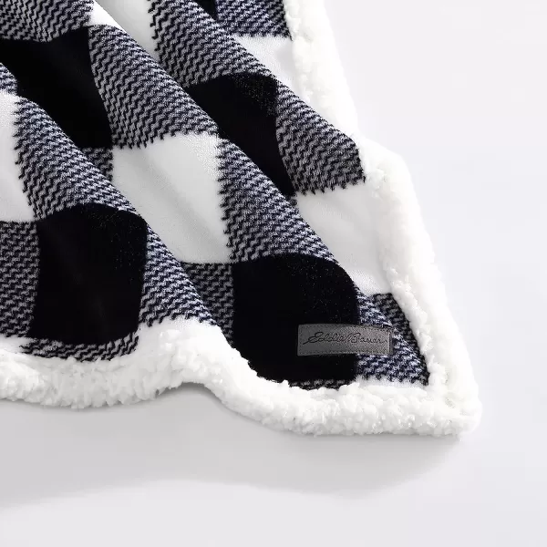 imageEddie Bauer  Throw Blanket Reversible Sherpa Bedding Buffalo Plaid Home Decor for All Seasons RedBlack ThrowBlack Check Queen Blanket