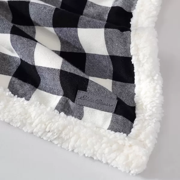 imageEddie Bauer  Throw Blanket Reversible Sherpa Bedding Buffalo Plaid Home Decor for All Seasons RedBlack ThrowBlack Check Throw Blanket