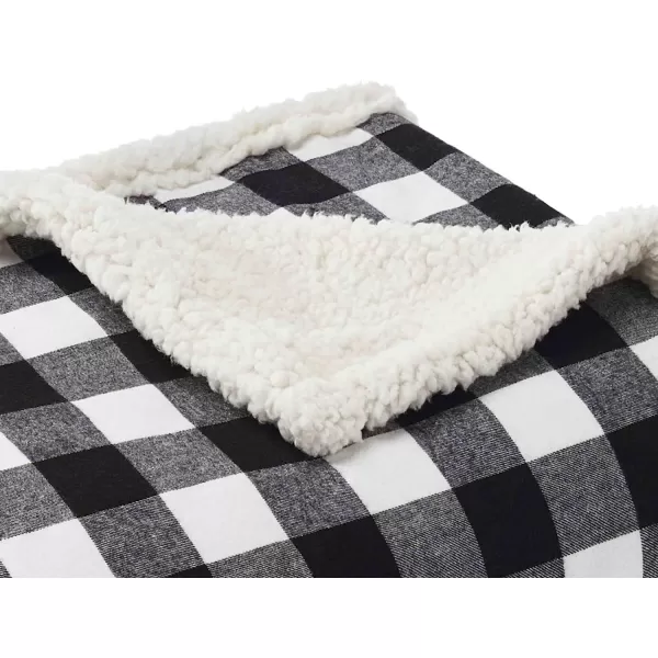 imageEddie Bauer  Throw Blanket Reversible Sherpa Bedding Buffalo Plaid Home Decor for All Seasons RedBlack ThrowBlack Check Throw Blanket