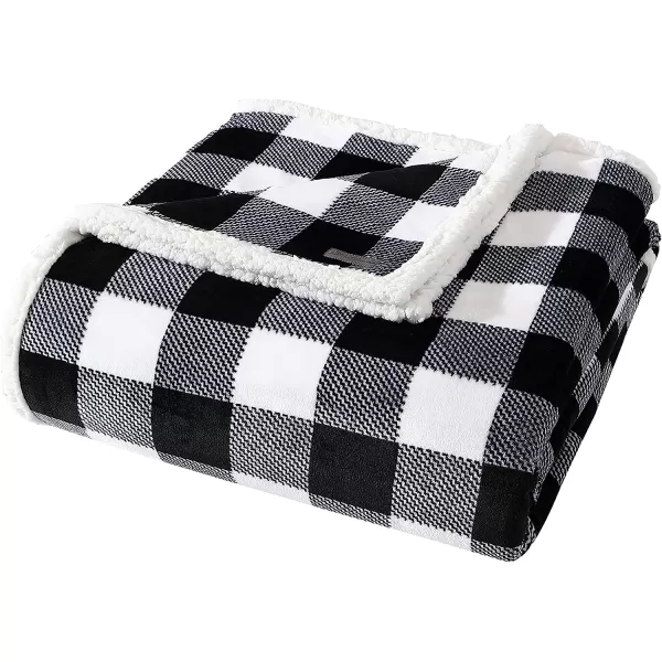 imageEddie Bauer  Throw Blanket Reversible Sherpa Bedding Buffalo Plaid Home Decor for All Seasons RedBlack ThrowBlack Check Twin Blanket