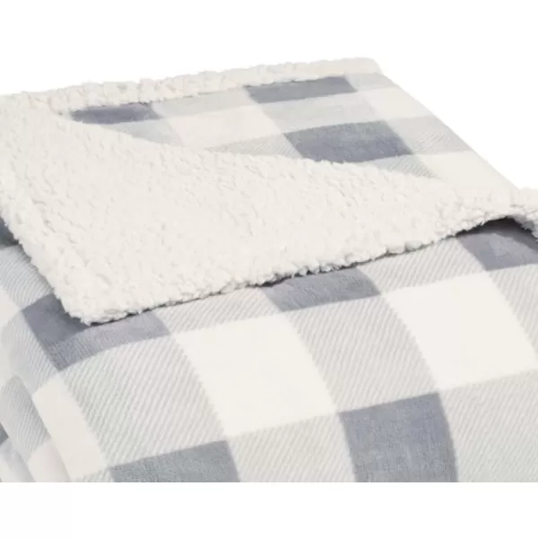 imageEddie Bauer  Throw Blanket Reversible Sherpa Bedding Buffalo Plaid Home Decor for All Seasons RedBlack ThrowChrome GreyWhite Queen Blanket