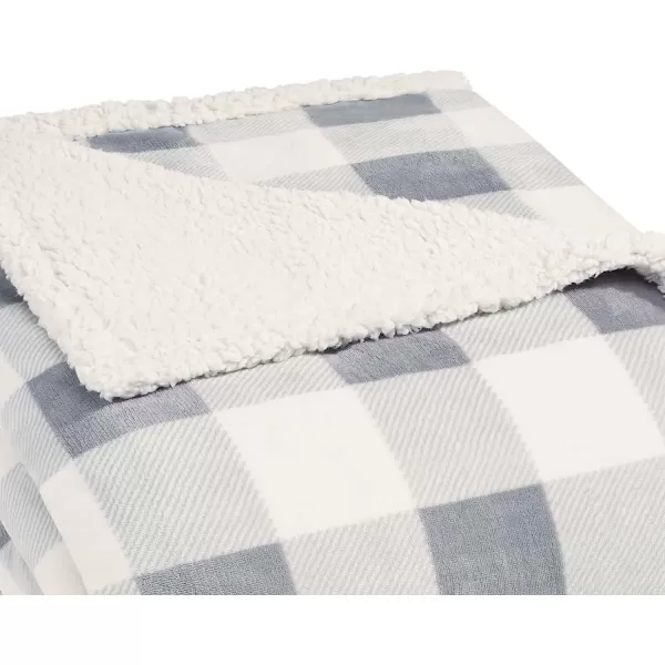 imageEddie Bauer  Throw Blanket Reversible Sherpa Bedding Buffalo Plaid Home Decor for All Seasons RedBlack ThrowChrome GreyWhite Throw Blanket