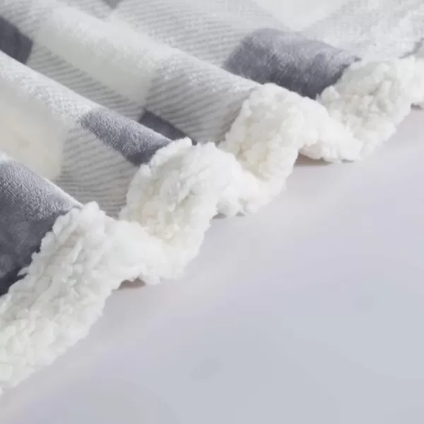 imageEddie Bauer  Throw Blanket Reversible Sherpa Bedding Buffalo Plaid Home Decor for All Seasons RedBlack ThrowChrome GreyWhite Throw Blanket