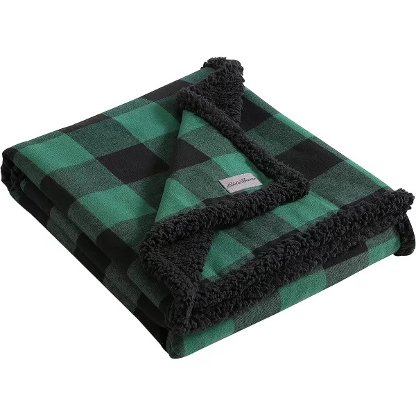 imageEddie Bauer  Throw Blanket Reversible Sherpa Bedding Buffalo Plaid Home Decor for All Seasons RedBlack ThrowGreenBlack Throw Blanket