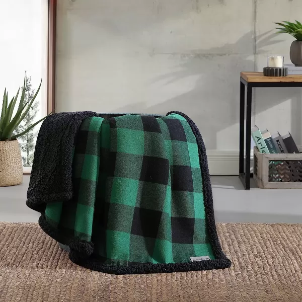 imageEddie Bauer  Throw Blanket Reversible Sherpa Bedding Buffalo Plaid Home Decor for All Seasons RedBlack ThrowGreenBlack Throw Blanket