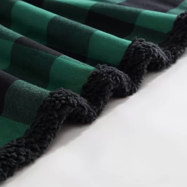 imageEddie Bauer  Throw Blanket Reversible Sherpa Bedding Buffalo Plaid Home Decor for All Seasons RedBlack ThrowGreenBlack Throw Blanket