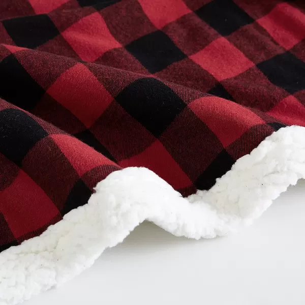 imageEddie Bauer  Throw Blanket Reversible Sherpa Bedding Buffalo Plaid Home Decor for All Seasons RedBlack ThrowRed Check Throw Blanket