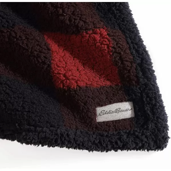 imageEddie Bauer  Throw Blanket Reversible Sherpa Bedding Buffalo Plaid Home Decor for All Seasons RedBlack ThrowRedBlack Throw Blanket
